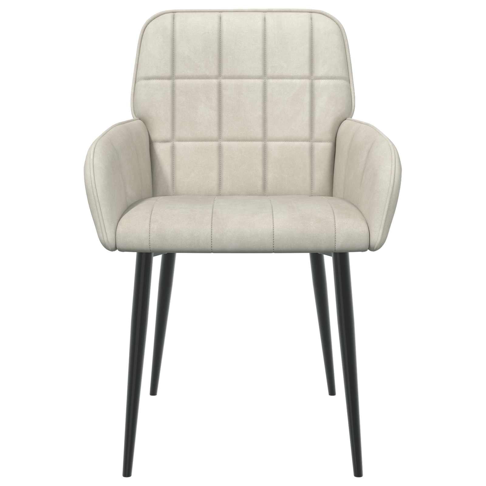 vidaXL Eettafelstoelen 4 st fluweel Crèmekleurig 57 x 50 x 85 cm