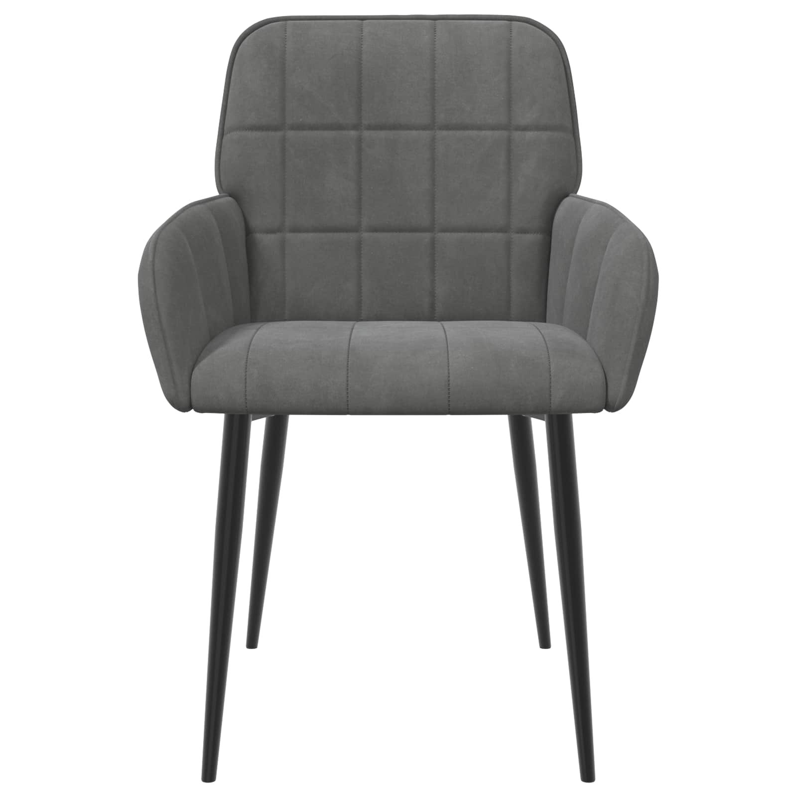 vidaXL Eettafelstoelen 4 st fluweel Donkergrijs 57 x 50 x 85 cm