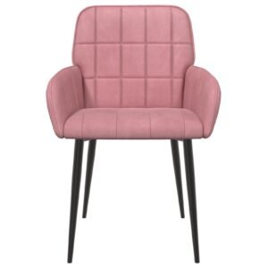 vidaXL Eettafelstoelen 4 st fluweel Roze 57 x 50 x 85 cm
