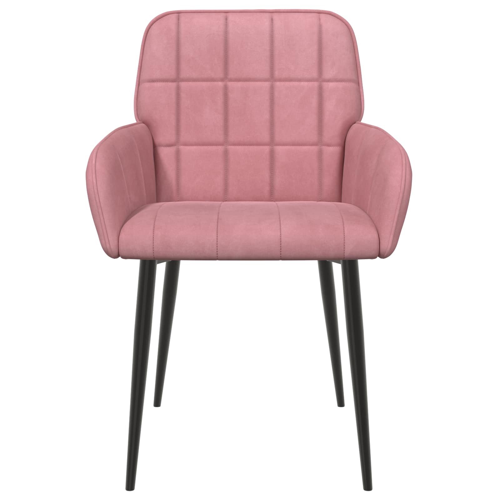 vidaXL Eettafelstoelen 4 st fluweel Roze 57 x 50 x 85 cm