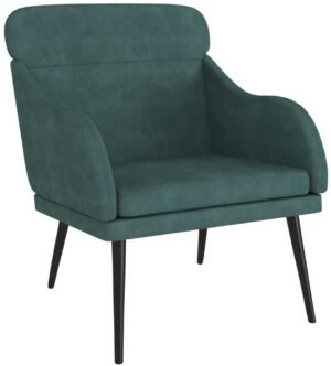vidaXL - Fauteuil - 63x76x80 - cm - fluweel - donkergroen