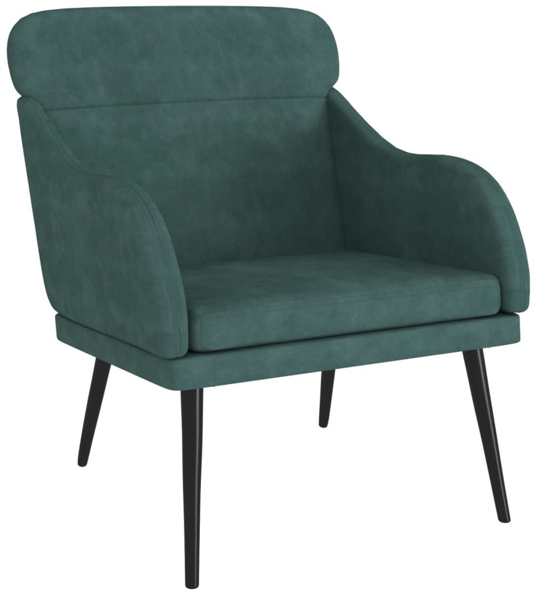 vidaXL - Fauteuil - 63x76x80 - cm - fluweel - donkergroen