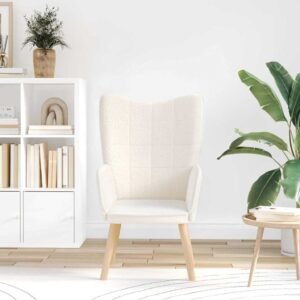 vidaXL Fauteuil Crème 62 x 67 x 95,5 cm Sherpa Stof
