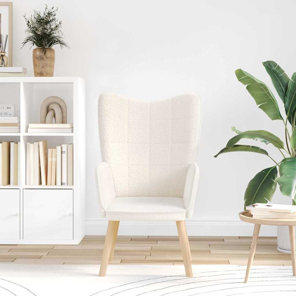 vidaXL Fauteuil Crème 62 x 67 x 95,5 cm Sherpa Stof