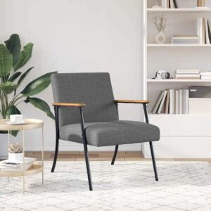 vidaXL Fauteuil Donkergrijs Stof
