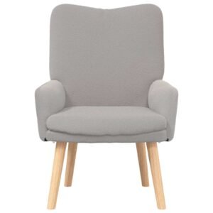 vidaXL Fauteuil Lichtgrijs 63 x 67 x 94 cm Schapenstof en Triplex