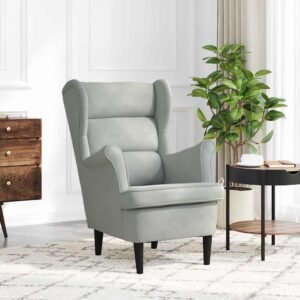 vidaXL Fauteuil Lichtgrijs Fluweel