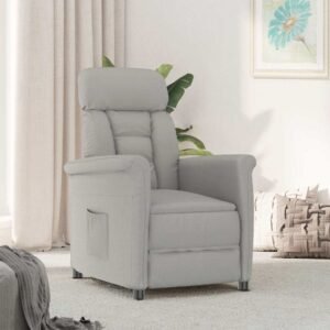 vidaXL Fauteuil Lichtgrijs Microvezel