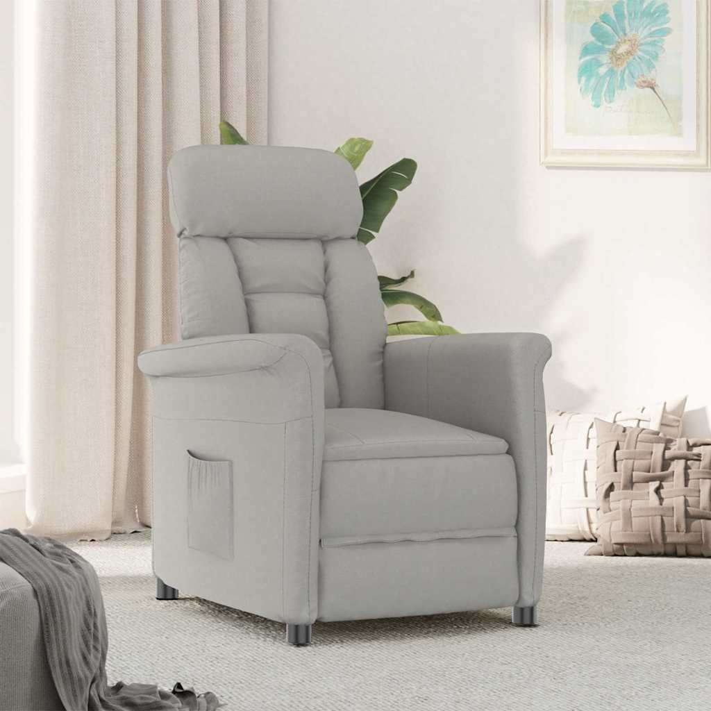 vidaXL Fauteuil Lichtgrijs Microvezel