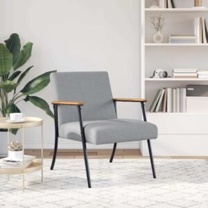 vidaXL Fauteuil Lichtgrijs Stof