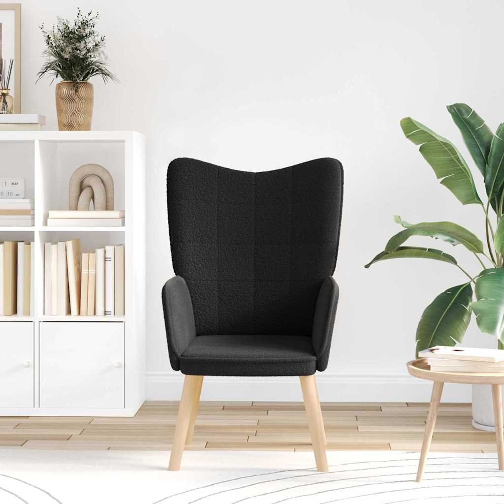 vidaXL Fauteuil Zwart 62 x 67 x 95,5 cm Sherpa Stof