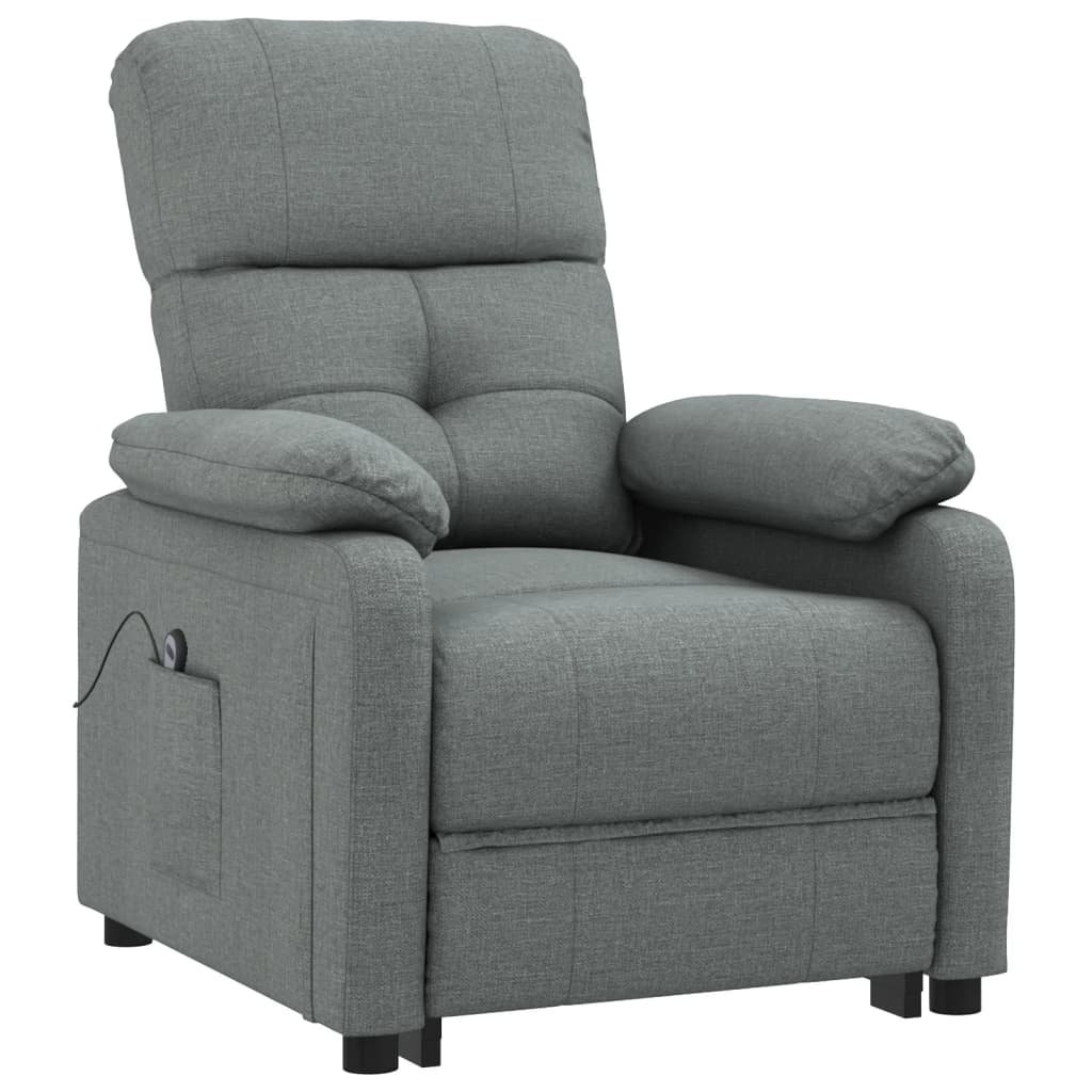 vidaXL Fauteuil elektrisch verstelbaar stof donkergrijs