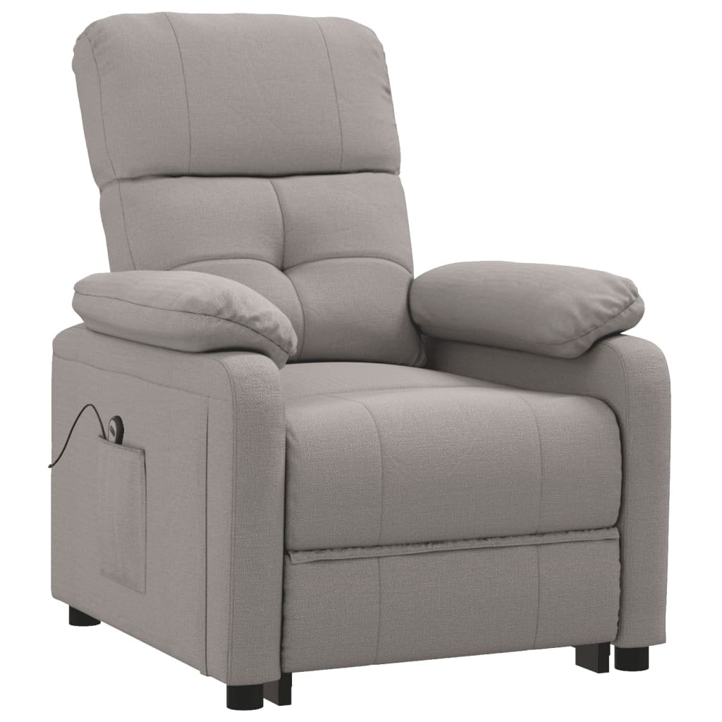 vidaXL Fauteuil verstelbaar elektrisch stof taupe
