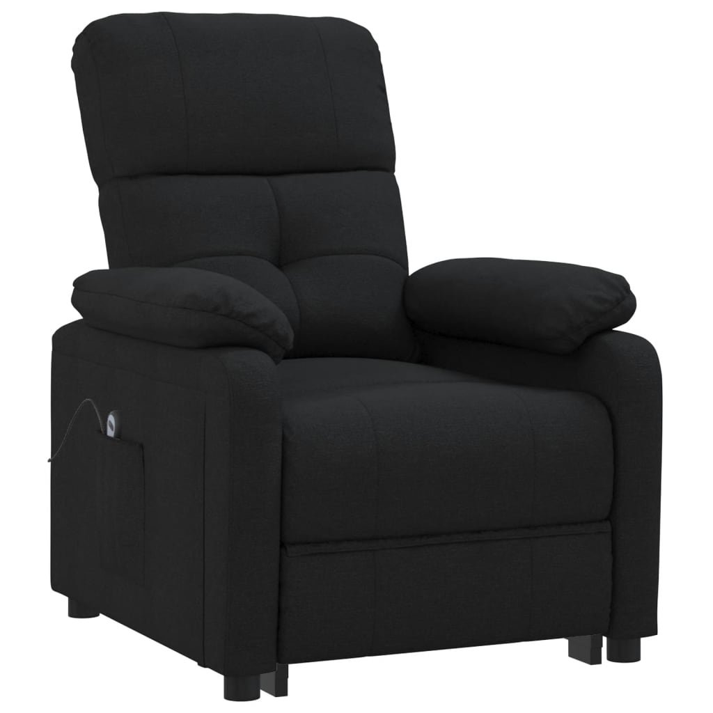 vidaXL Fauteuil verstelbaar elektrisch stof zwart