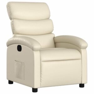 vidaXL - Fauteuil - verstelbaar - kunstleer - crèmekleurig