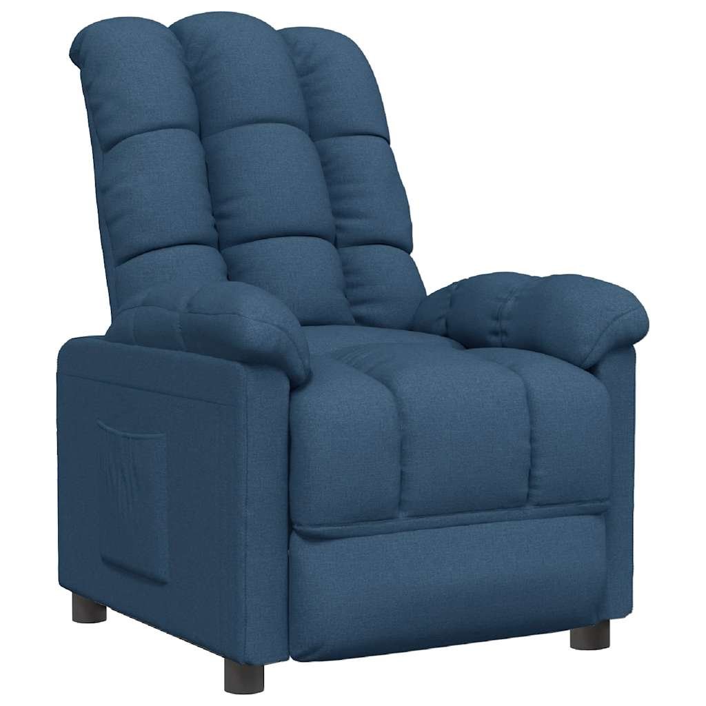 vidaXL Fauteuil verstelbaar stof blauw