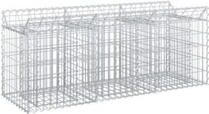 vidaXL - Gabion - verhoogd - bed - Zilver - 150 - x - 50 - x - 60 - cm - Gegevens - staal
