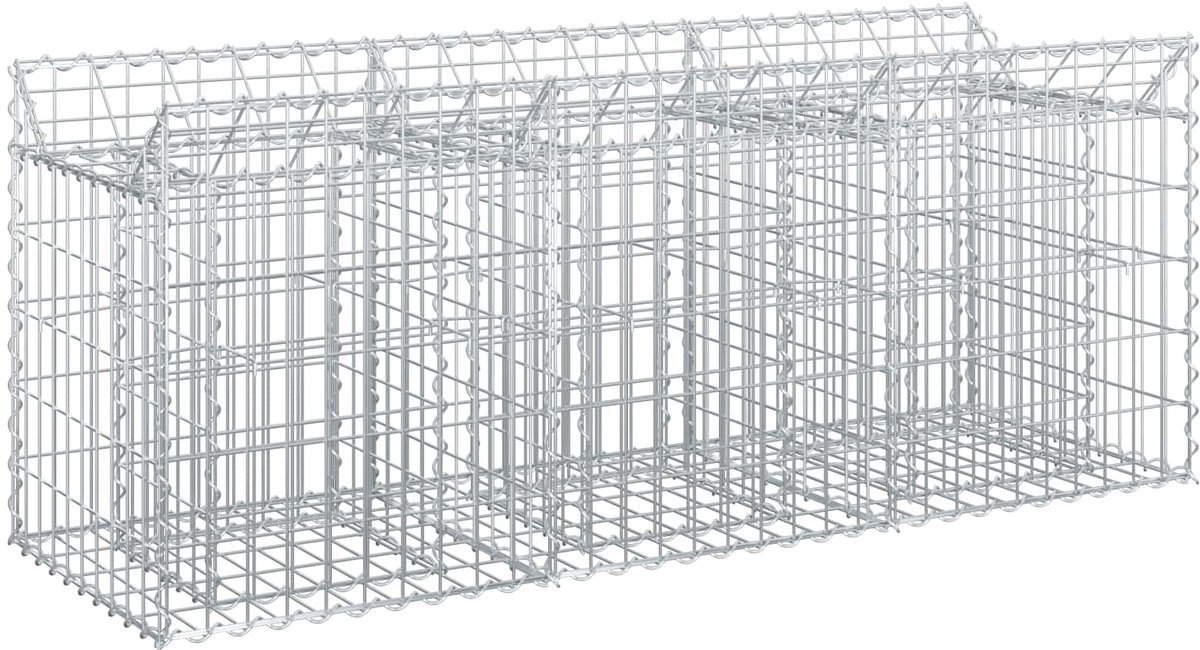 vidaXL - Gabion - verhoogd - bed - Zilver - 150 - x - 50 - x - 60 - cm - Gegevens - staal