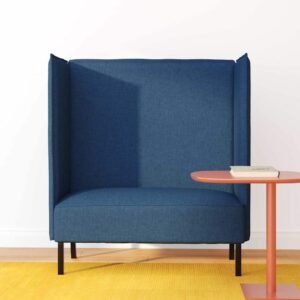 vidaXL Hoge Rug Bank 101cm Blauw Stof