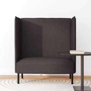 vidaXL Hoge Rug Bank 101cm Donkerbruin Stof