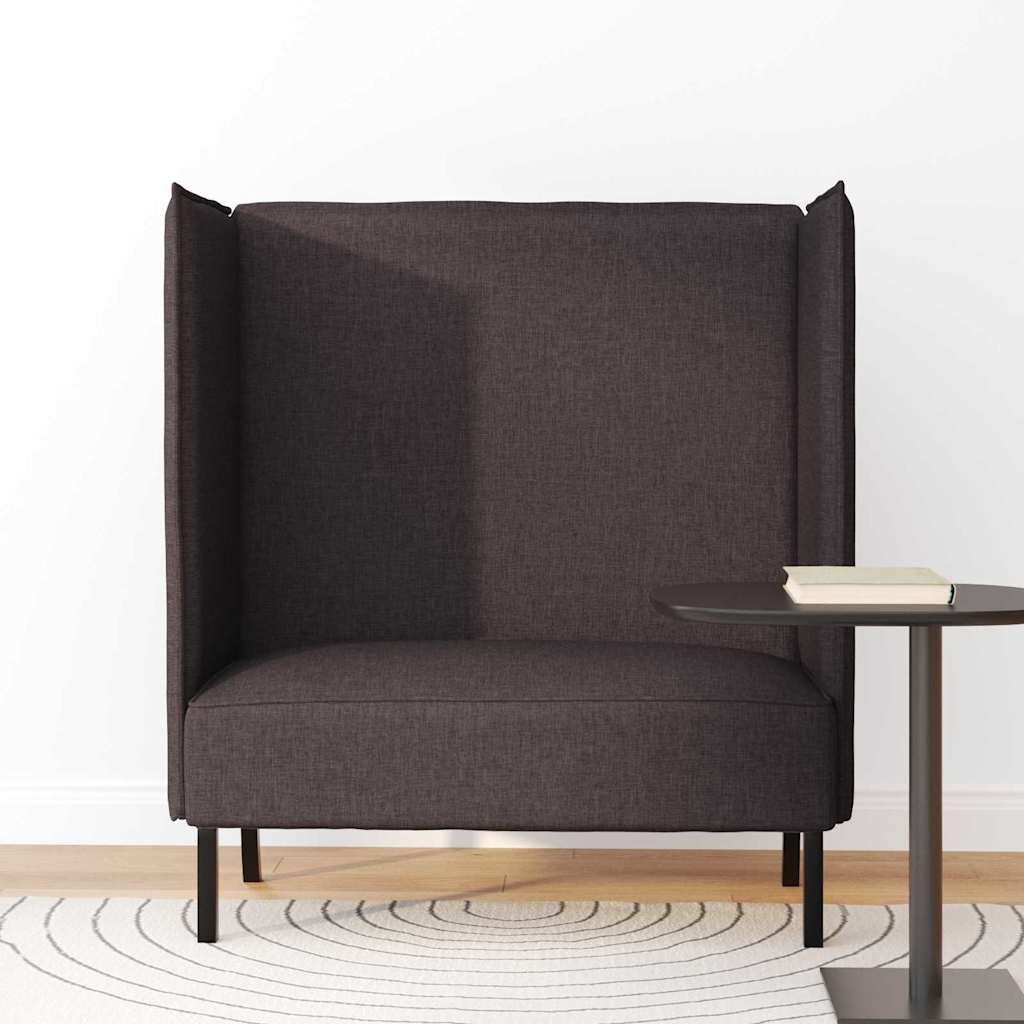 vidaXL Hoge Rug Bank 101cm Donkerbruin Stof