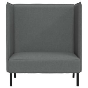 vidaXL Hoge Rug Bank 101cm Donkergrijs Stof