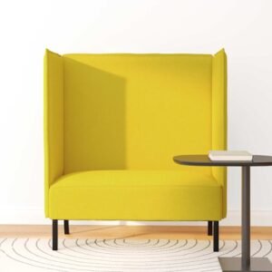 vidaXL Hoge Rug Bank 101cm Lichtgeel Stof