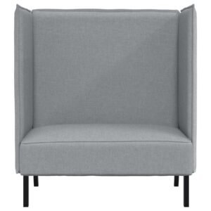 vidaXL Hoge Rug Bank 101cm Lichtgrijs Stof