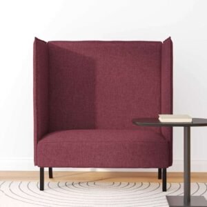 vidaXL Hoge Rug Bank 101cm Wijnrood Stof