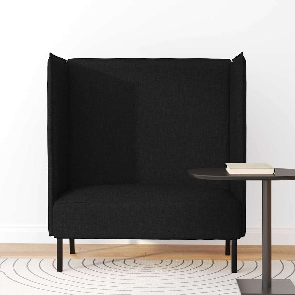 vidaXL Hoge Rug Bank 101cm Zwart Stof