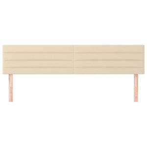 vidaXL Hoofdborden 2 st 80x5x78/88 cm stof crèmekleurig