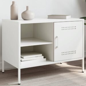 vidaXL Industrieel Design - Tv-meubel - Tv-meubel 68x39x50,5 cm staal wit - Salontafel - Televisie Kast - Witte Tv-standaard