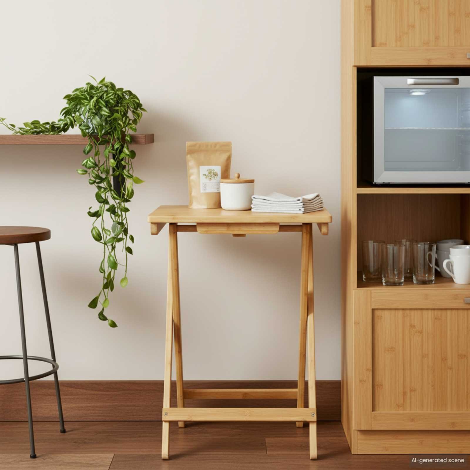 vidaXL Keuken Tafel Naturel 40 x 30 x 53,5 cm Bamboe
