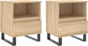 vidaXL - Nachtkastjes - 2 - st - 40x35x50 - cm - sonoma - eikenkleurig