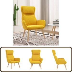vidaXL Relaxstoel Fluweel Mosterdgeel Relaxstoel - Fauteuils - Velvet Meubels - Mustard Yellow Furniture - Lounge Chair