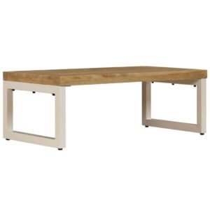 vidaXL Salontafel 100x50x35 cm massief mangohout en staal
