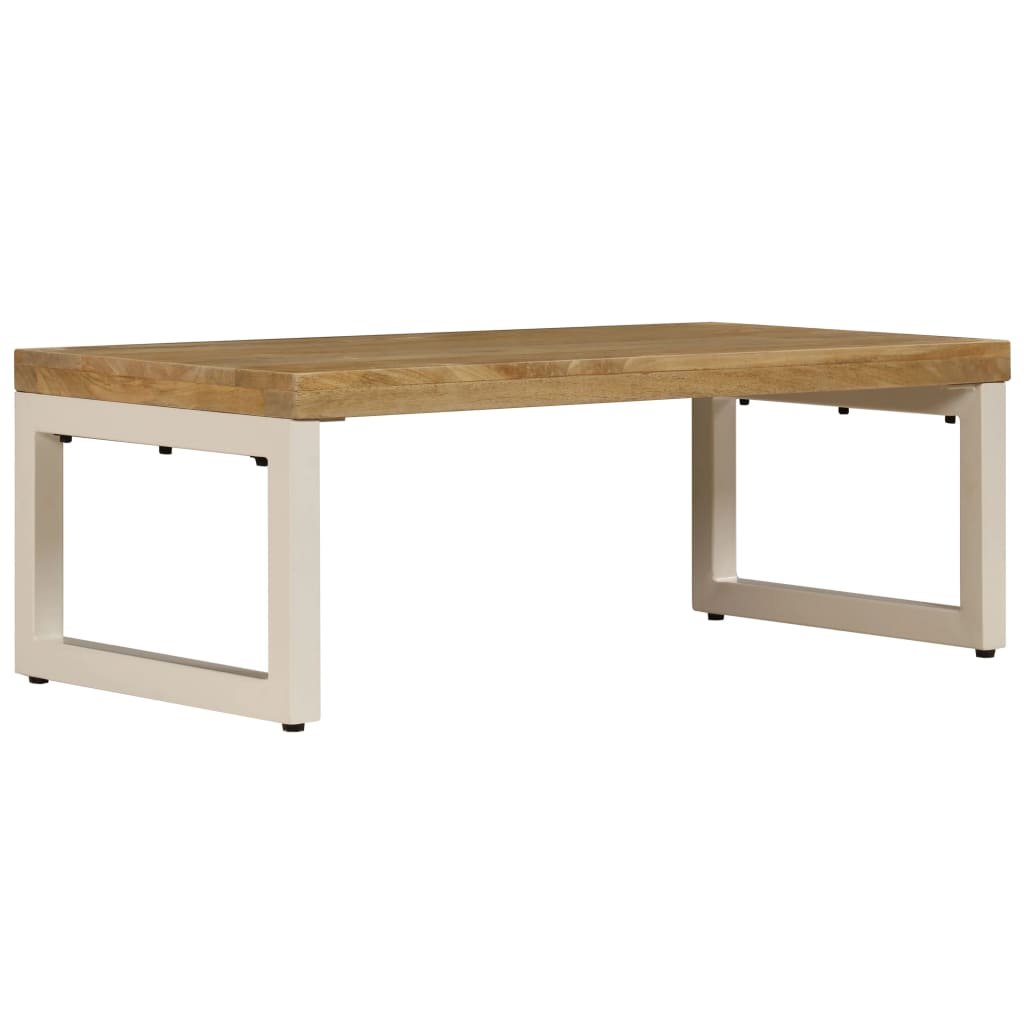 vidaXL Salontafel 100x50x35 cm massief mangohout en staal