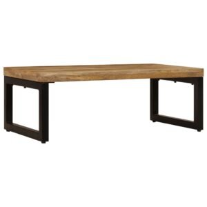 vidaXL Salontafel 100x50x35 cm massief mangohout en staal