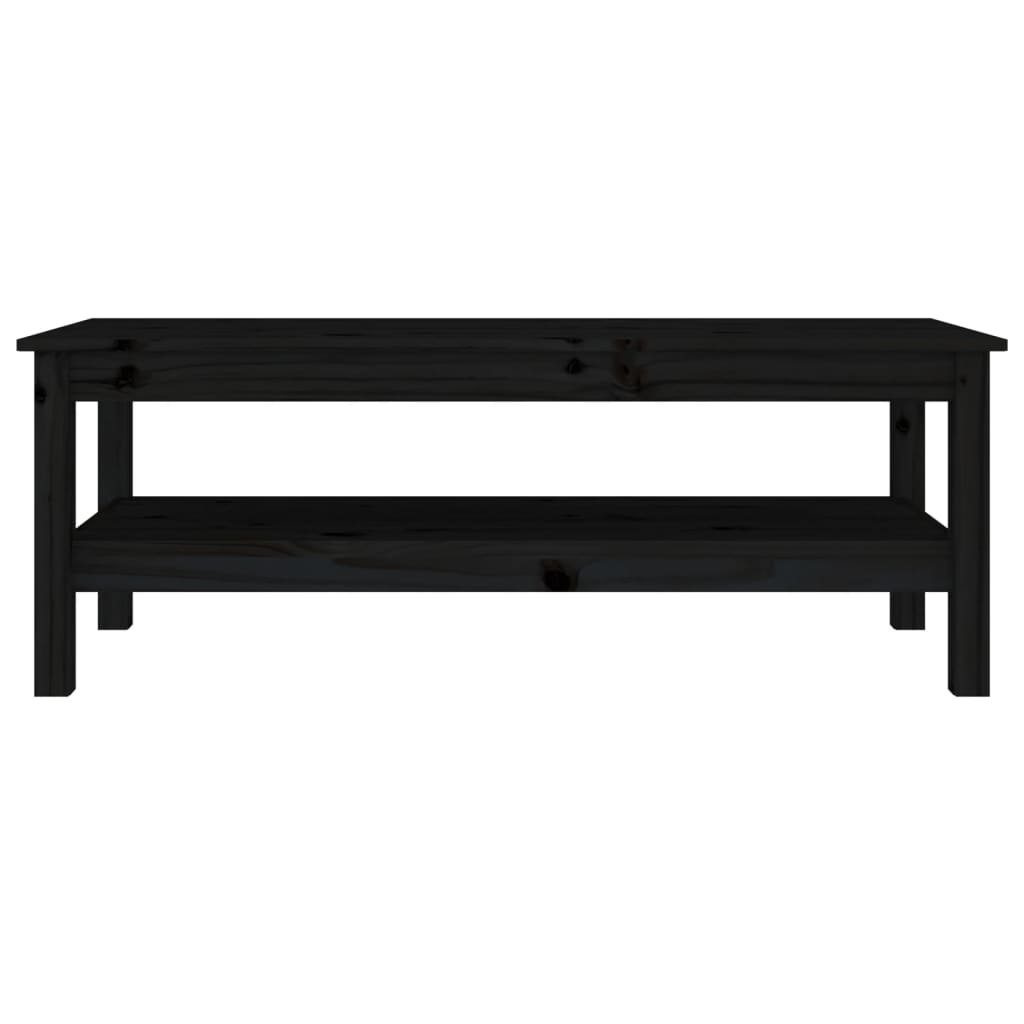 vidaXL Salontafel 110x50x40 cm massief grenenhout zwart