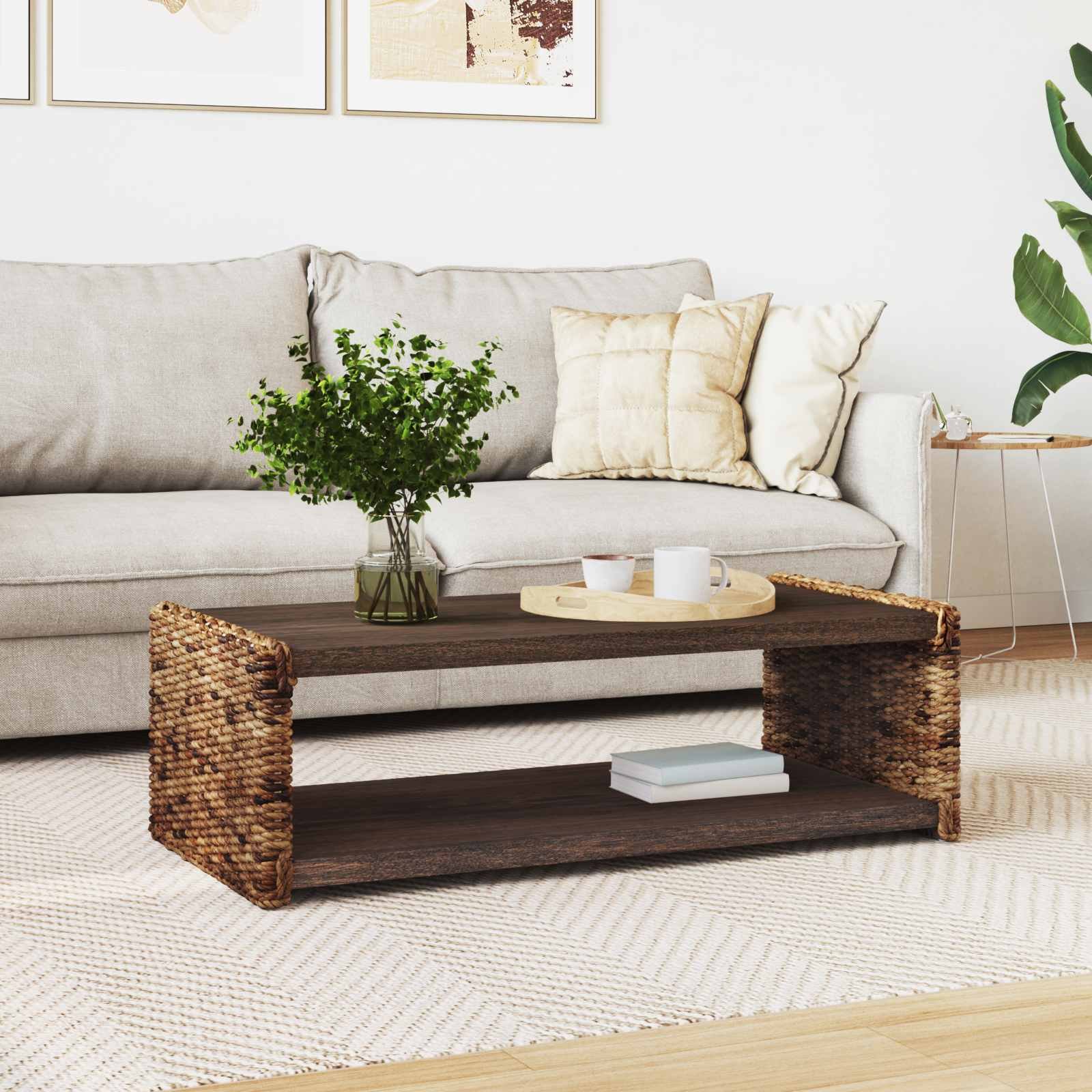 vidaXL Salontafel Naturel 110 x 55 x 35 cm Massief Mahoniehout