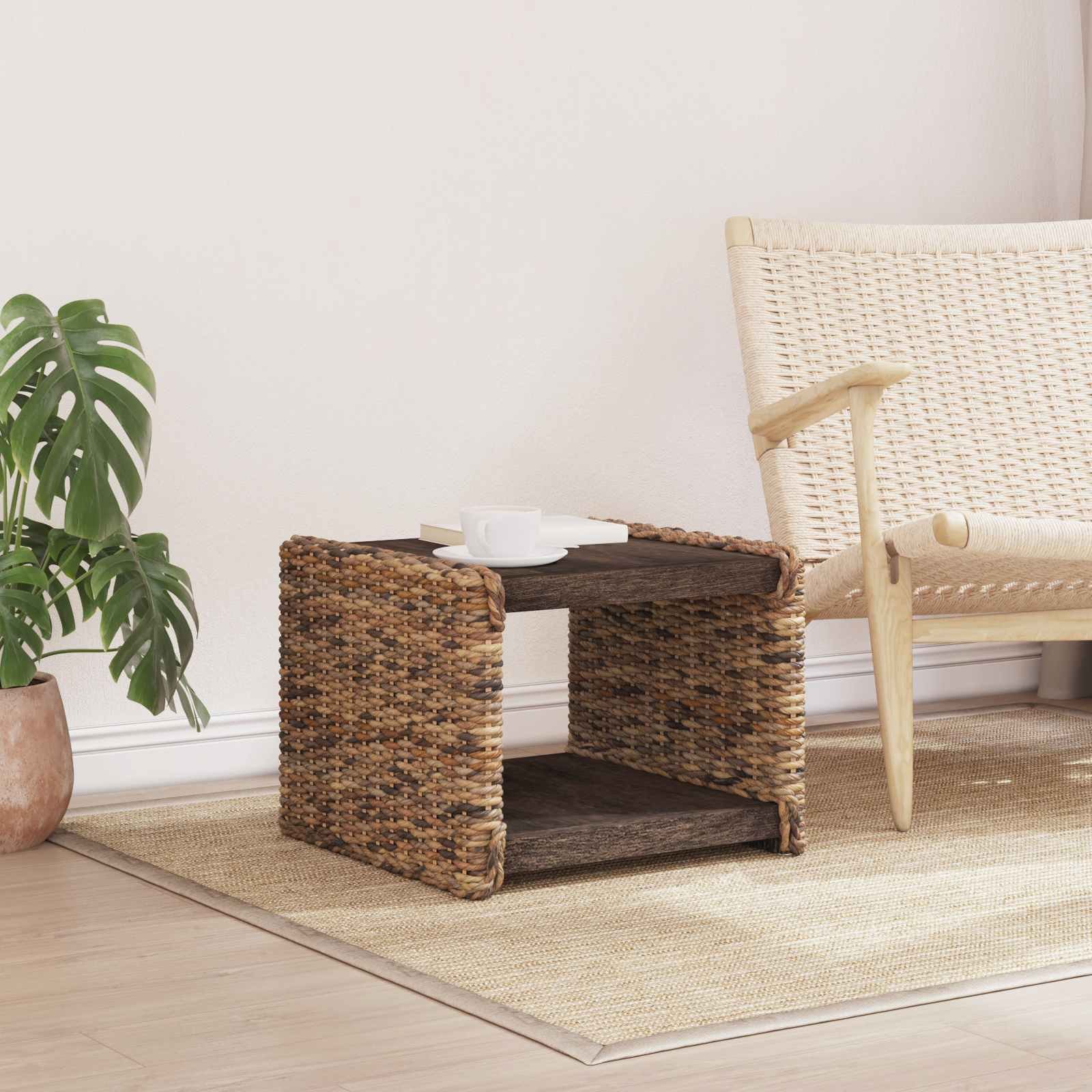 vidaXL Salontafel Naturel 45 x 45 x 45 cm Massief Mahoniehout