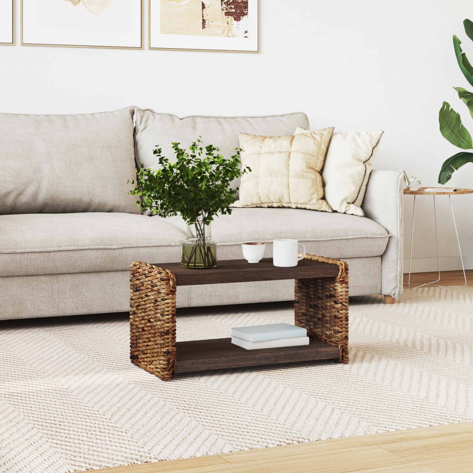 vidaXL Salontafel Naturel 70 x 35 x 35 cm Massief Mahoniehout