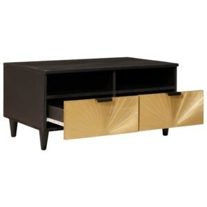 vidaXL Salontafel Zwart en Goud 40 x 33 x 46 cm Bewerkt hout