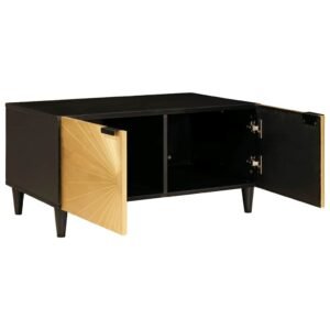 vidaXL Salontafel Zwart en Goud 80 x 50 x 40 cm Bewerkt hout