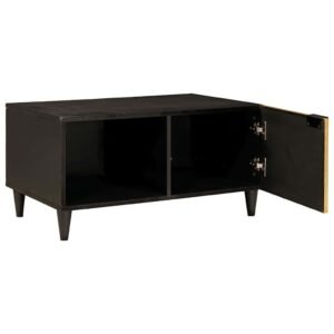 vidaXL Salontafel Zwart en Goud 80 x 50 x 40 cm Bewerkt hout