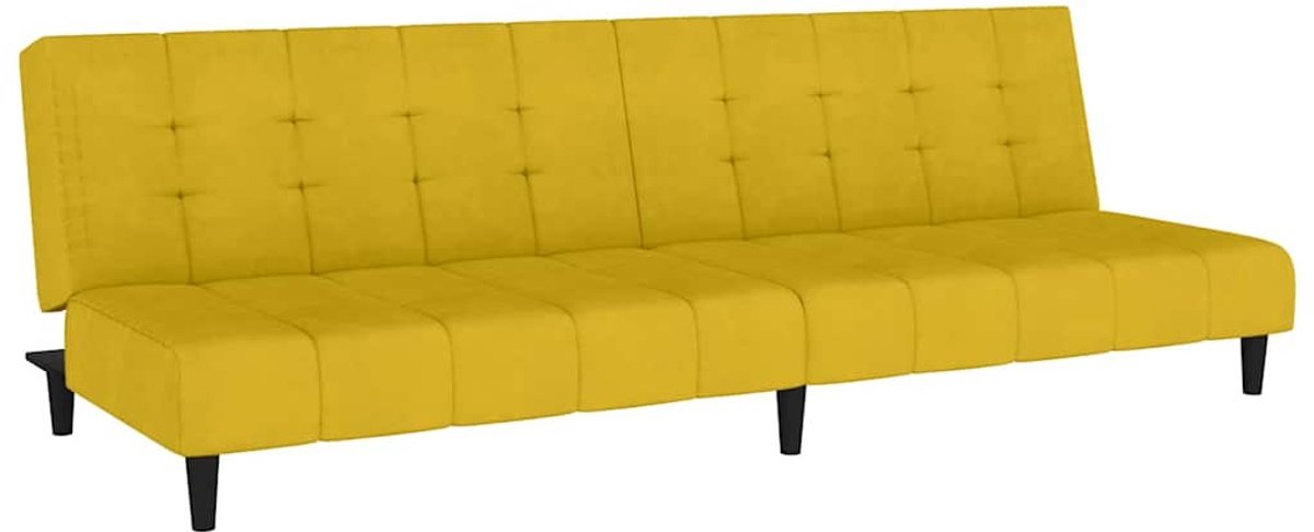 vidaXL - Slaapbank - 2-zits - fluweel - geel