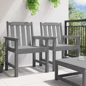 vidaXL Tuin eetkamerstoel 2 pcs Lichtgrijs 65,5 x 59 x 88 cm HDPE