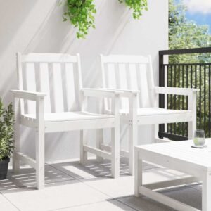 vidaXL Tuin eetkamerstoel 2 pcs Wit 65,5 x 59 x 88 cm HDPE