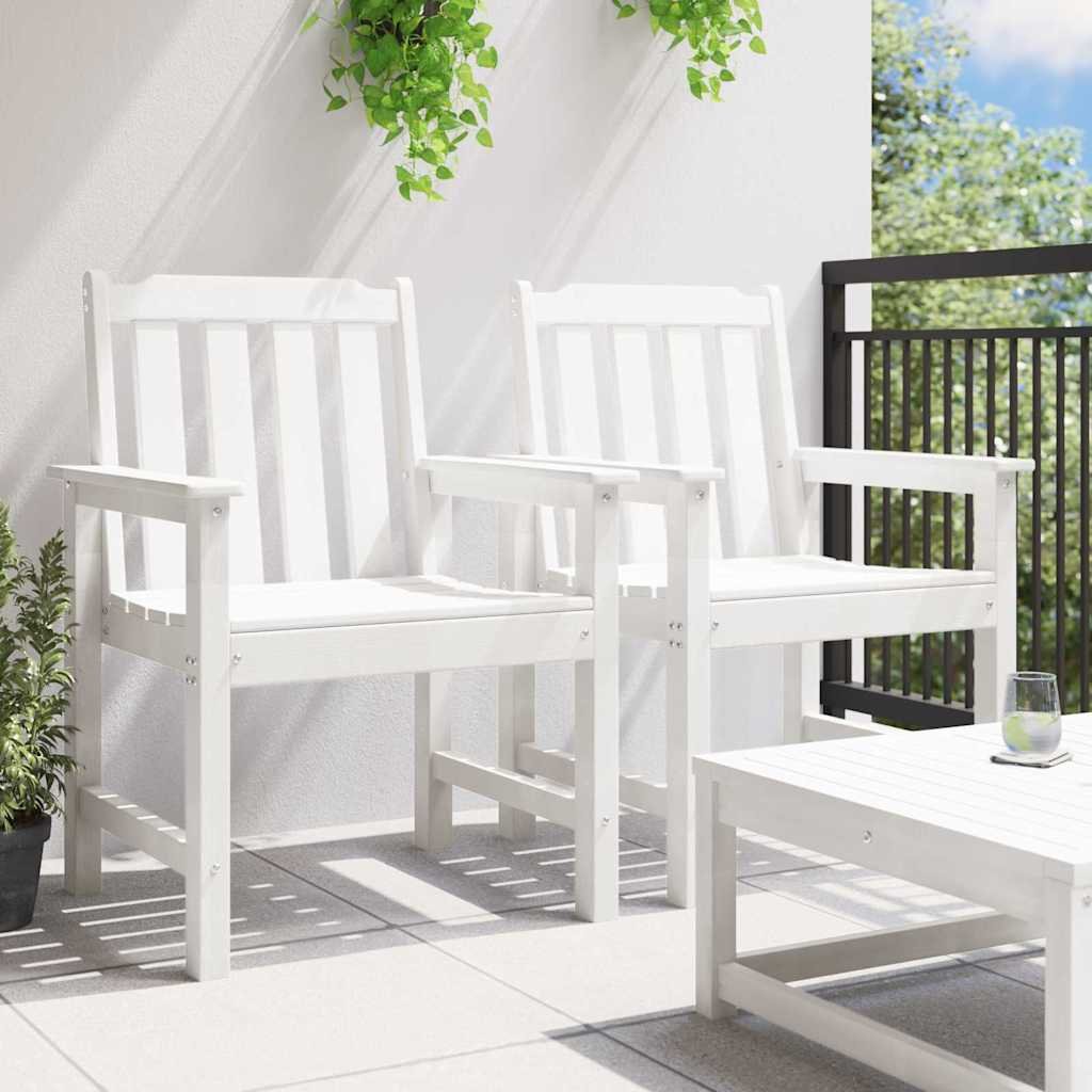 vidaXL Tuin eetkamerstoel 2 pcs Wit 65,5 x 59 x 88 cm HDPE