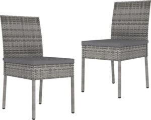 vidaXL - Tuinstoelen - 2 - st - poly - rattan - grijs